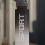Black Sports Motivational Water Bottle