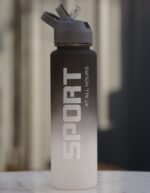 Black Sports Motivational Water Bottle