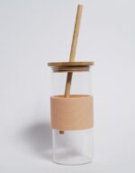 Peach Round Wooden Lid & Straw - Image 4