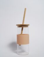 Peach Round Wooden Lid & Straw - Image 5