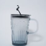 Purple Glass Big Sipper With Glass Straw