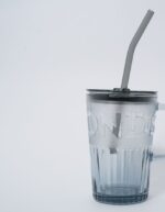 Purple Glass Big Sipper With Glass Straw - Image 3