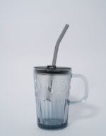 Purple Glass Big Sipper With Glass Straw - Image 4