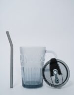 Purple Glass Big Sipper With Glass Straw - Image 5