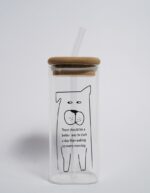Square Lid & Glass Straw (Large)