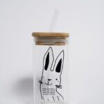 Square Lid & Glass Straw (Small)