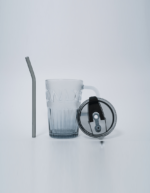 Purple Glass Big Sipper With Glass Straw - Image 9