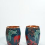 Set of 2 Cooler texture Copper Glasses