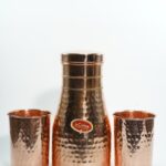 Set of 1 Copper Carafe & 2 Glasses of Water
