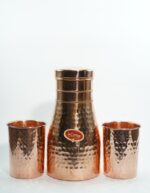 Set of 1 Copper Carafe & 2 Glasses of Water