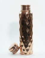 Set Of 1 Copper Diamond Bottle & 2 Glasses - Image 4