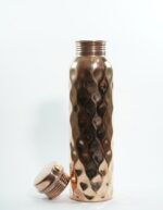 Set Of 1 Copper Diamond Bottle & 2 Glasses - Image 5