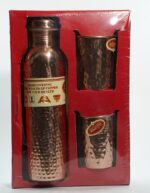 Set Of 1 Copper Hammered Bottle & 2 Glasses - Image 9