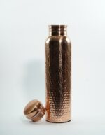 Set Of 1 Copper Hammered Bottle & 2 Glasses - Image 3
