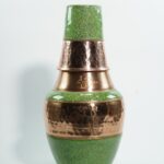 Kelly Green Glitter Vintage Carafe Copper