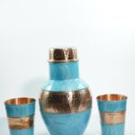 Monarch Carafe Pearl Sky Blue & 2 Glasses of Water