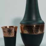 Olive Green Dust Vintage Carafe Copper
