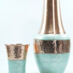 Mint Green Pearl Vintage Carafe Copper