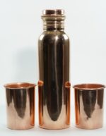 Set 1 Plain Copper Bottle & 2 Glasses - Image 14