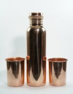 Set 1 Plain Copper Bottle & 2 Glasses