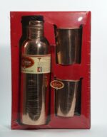 Set 1 Plain Copper Bottle & 2 Glasses - Image 3