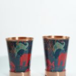 Set of 2 Rock Texture  Copper Glasses