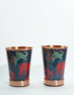 Set of 2 Rock Texture  Copper Glasses