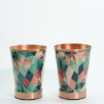 Set of 2 Rock Texture  Copper Glasses