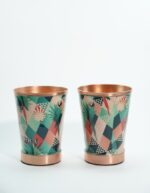 Set of 2 Rock Texture  Copper Glasses