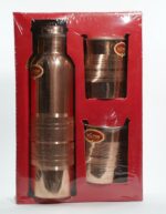Set Of 1 Slim Touch Copper Bottle & 2 Glasses - Image 2