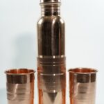 Set Of 1 Slim Touch Copper Bottle & 2 Glasses
