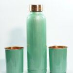 Set of 1 Unique Pearl Mint Green & 2 Glasses of Water