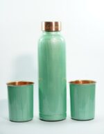 Set of 1 Unique Pearl Mint Green & 2 Glasses of Water