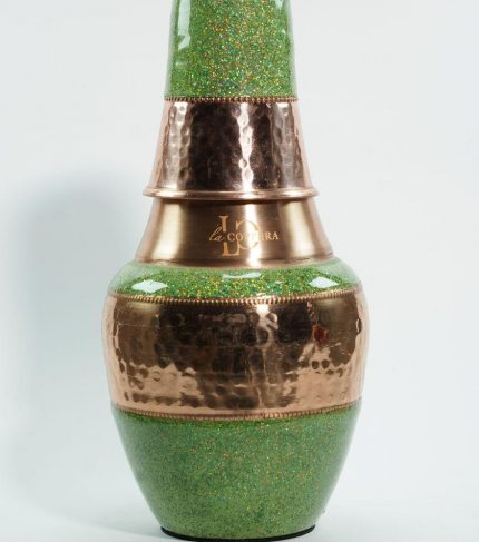 Kelly Green Glitter Vintage Carafe Copper (1)