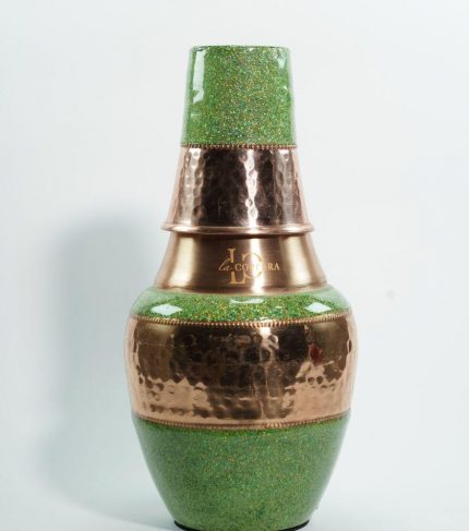Kelly Green Glitter Vintage Carafe Copper (2)